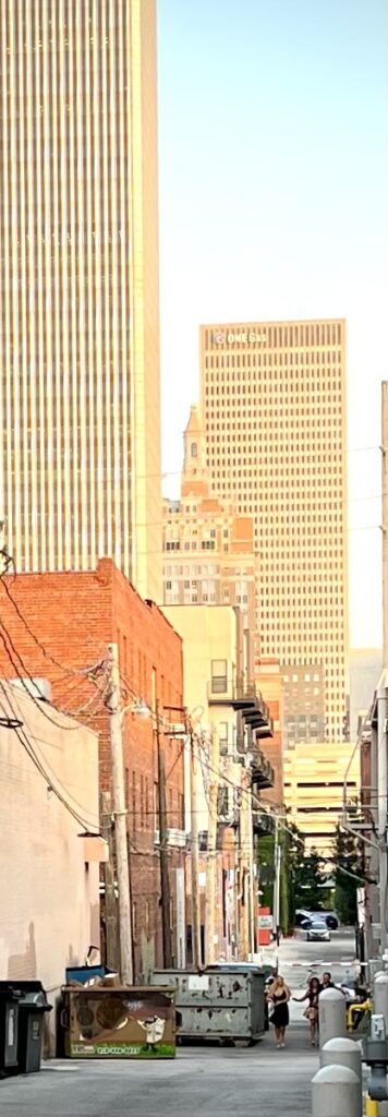 Downtown group walking